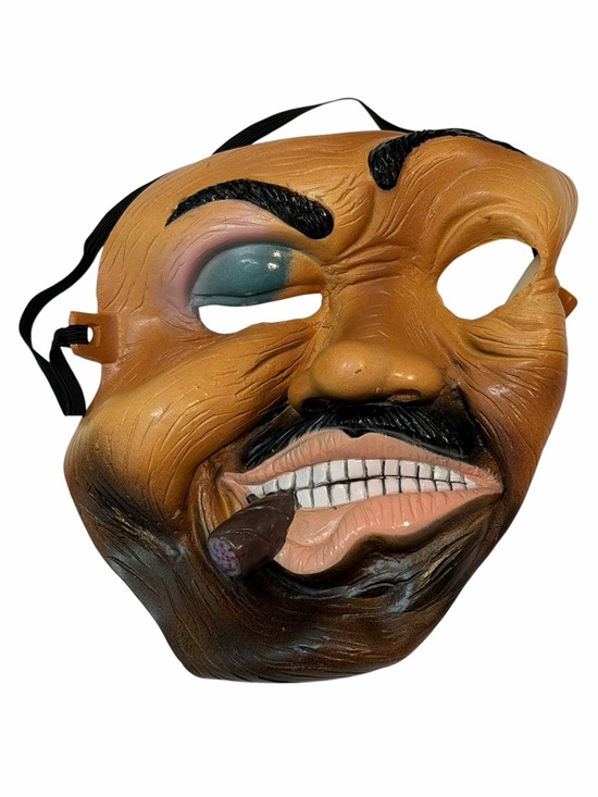 Other - Vtg Fun World Rubber Gangster Mask Halloween Bruised Face Cigar Realistic Prop